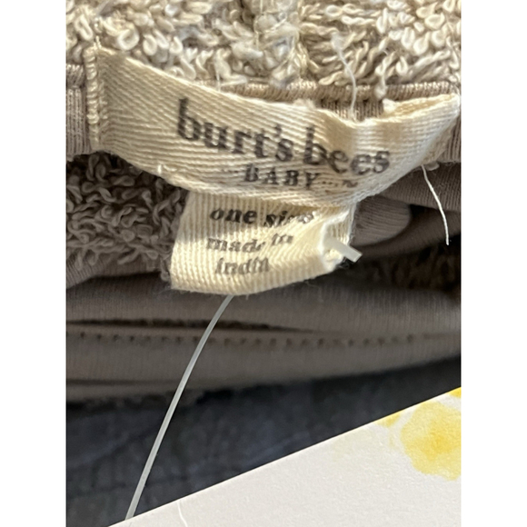 Burt's Bees Baby Hooded Towel Beige Bear Organic Cotton Bath Animal Towel NWT - Picture 4 of 7